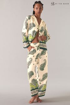 B by Ted Baker Cream Paisley Print Satin Button Through Pyjama Set (142053) | HK$607