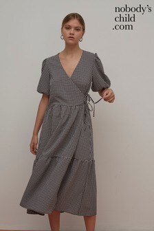 Robe mi-longue Nobody's Child Nina motif vichy