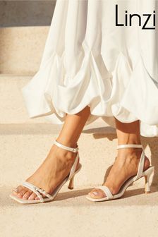 Linzi Adelaide Ivory Pearl Embellished Block Heels (142603) | €41