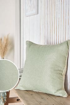 Sage Green Dalby Square Soft Textured Weave Cushion (142867) | 58 QAR
