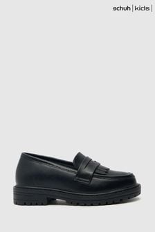 Schuh Laila Chunky Black Loafers (142957) | $66