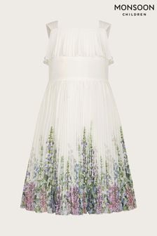 Monsoon Natural Hyacinth Pleated Chiffon Dress (143873) | €32 - €39