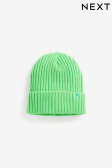 Vert vif - Bonnet en maille côtelée (1-16 ans) (144717) | €6 - €9