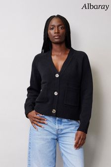 Albaray Relaxed Cotton Black Cardigan (144805) | kr1 260