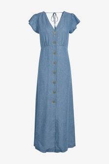 Blue TENCEL™ Button Through Maxi Dress (145051) | 24 €