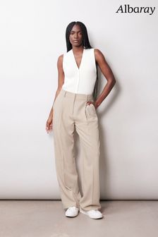 Albaray Natural Tailored Pleat Front Trousers (145117) | LEI 531
