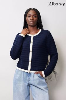 Albaray Blue Knitted Contrast Trim Cardigan (145374) | 535 zł