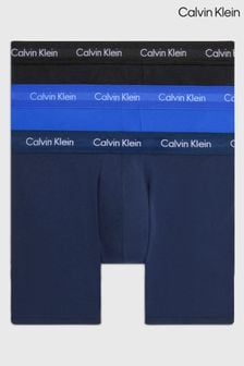 Bleu - Lot de trois boxers Calvin Klein en coton stretch (145637) | CA$ 114