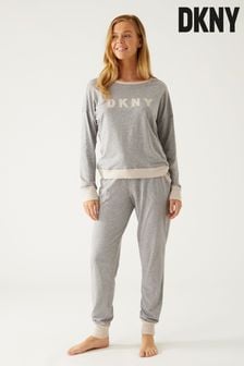Grau - DKNY Signature Pyjama-Set Oberteil und Jogginghose (145883) | 107 €