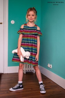 Sonia Rykiel Black Multicoloured Stripe Dress (145899) | €59