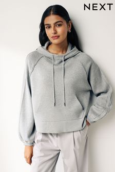 Grey Seam Detail Hooded Jumper (146070) | AED74