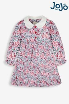 JoJo Maman Bébé Mädchen Kleid mit Bubikragen und hübschem Rotkehlchen-Design (146320) | 39 €