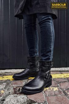 Barbour® International Black Leather Lima Buckle Boots (146321) | 79 €