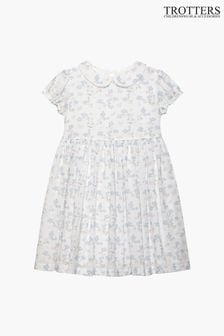 Trotters London Baumwollkleid mit buntem Blumen- und Schmetterlingprint, Weiß (146439) | 109 € - 119 €