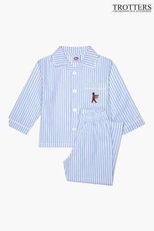 Trotters London Blue Stripe Trumpet Guardsman Cotton Pyjama (146675) | kr1 060 - kr1 140