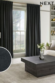 Slate Blue Sumptuous Velvet Hidden Tab Top Lined Curtains (147444) | $144 - $337