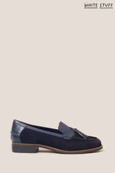 White Stuff Blue Elba Leather Loafers