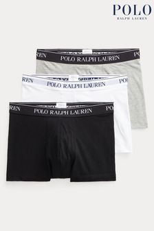 Black/White/Grey - Polo Ralph Lauren Cotton Trunks Three Pack (147912) | kr820
