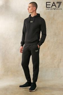 Emporio Armani EA7 Black/Gold Core ID Hoodie 100% Cotton Tracksuit (147971) | $274