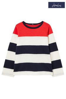 Joules Red Whitlock Striped Long Sleeve T-Shirt 2-12 Years (148033) | €21 - €26