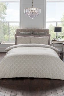 Set husă pentru pilotă și față de pernă din bumbac Sam Faiers Noelle Deco Fan cu model floral (148405) | 149 LEI - 269 LEI