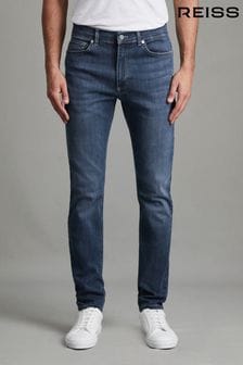 Reiss Indigo James Slim Fit Washed Jersey Jeans (148587) | ￥24,780