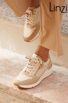 Linzi Luca Lace-Up Trainers With Side Zip Detail