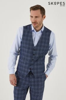 Skopes Marland Blue Check Suit Waistcoat (148789) | OMR28