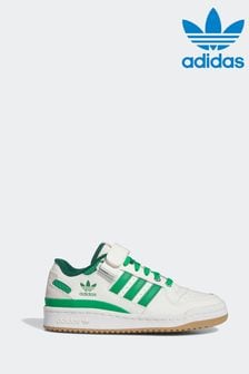 adidas Originals White/Green Junior Forum Low White Trainers (148792) | €41.50
