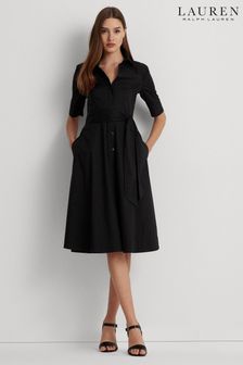 Lauren Ralph Lauren Finnbarr Belted Black Shirt Dress (149292) | LEI 1,367
