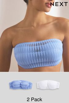 Blue/White Graphic Lace Strapless Multiway Bras 2 Pack (149427) | ₪ 113