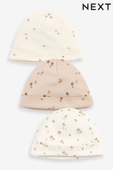 Neutral Baby Beanie Jersey Hat 3 Pack (0-12mths) (149435) | ₪ 31