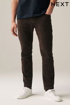 Czekoladowy brąz - Wąskie - Miękkie w dotyku spodnie w stylu jeansów z 5 kieszeniami (149625) | 85 zł