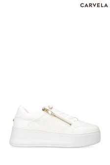 White - Carvela Jive Quilted Zip Trainers (150050) | kr1 630