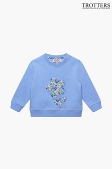 Trotters London Blue Little Liberty Print Felicite Flower Cotton Sweatshirt (150297) | €60