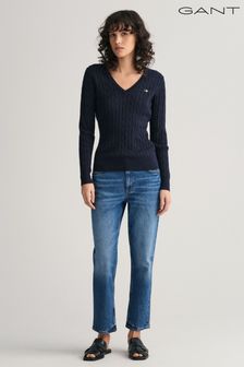GANT Stretch Cotton Cable Knit Jumper (150423) | AED693