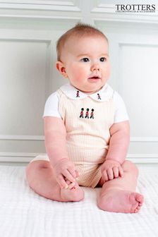 Trotters London Little Pale Gingham Augustus and Friends Alexander Bib Dungress (150434) | OMR26