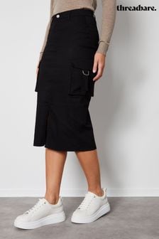 Threadbare Black Cargo Midi Skirt (150630) | €54