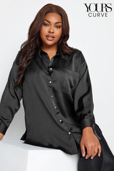 Yours Curve Charcoal Black Cuffed Sleeve Shirt (150811) | 1,430 UAH