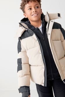 Clarks Stone Boys Colourblock Puffer Coat (150871) | $111 - $117