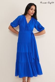 Phase Eight Blue Petite Morven Wrap Dress (151347) | $283