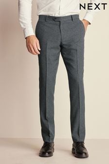 Grey Slim Fit Trimmed Texture Suit Trousers (151691) | AED187