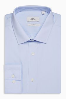 Голубой - Зауженный крой, прямые манжеты - Простая в уходе рубашка (151789) | €19