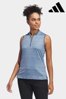 adidas Golf Womens Navy Ultimate 365 Stripe Sleeveless Polo Shirt (152049) | 188 QAR
