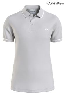 Calvin Klein Grey Slim Logo Tipping Polo Shirt (152252) | ₪ 327
