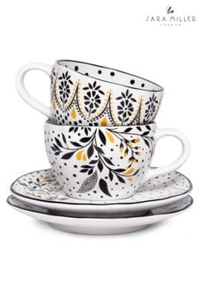 Sara Miller Artisanne Noir Set of 2 Espresso Cups and Saucers (152270) | €47