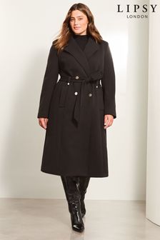 Plain black coats women's sale