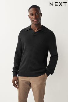 Rebrast pulover običajnega kroja z ovratnikom Trophy (152628) | €16