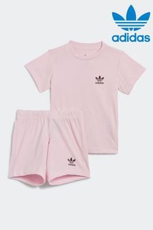 Adidas Originals Ensemble t-shirt et short rose clair bébé (152818) | €17
