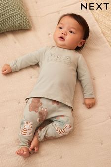 Teal Blue Animal Baby T-Shirt And Leggings 2 Piece Set (153294) | €11 - €14